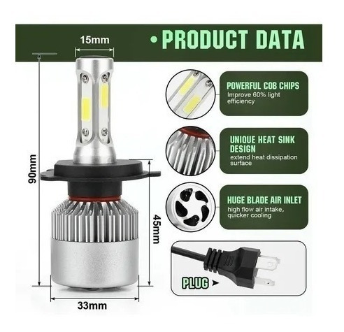 Kit Led Cree S6 32000 Lumens H4 H1 H7 Hb4 H3 H11 H8 Envios