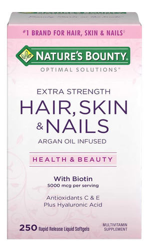 Cabelo, Pele E Unhas 5000 Mcg Com Biotina Nature Bounty 250