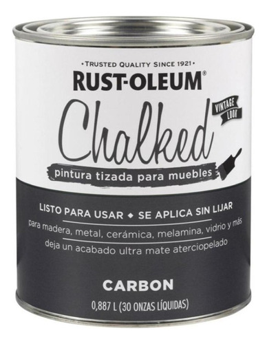 Pintura Esmalte Rust-oleum 0.9 Lt Chalk Gris Carbon Tizado