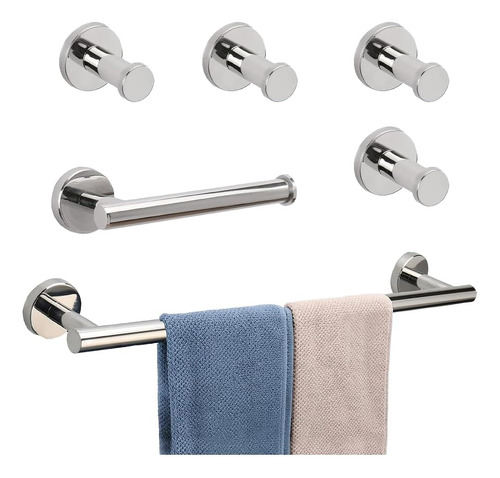 Set De Accesorios De Baño 24 Pul 5u Cromado