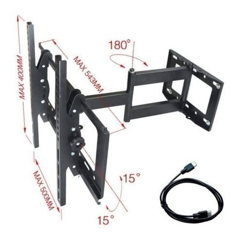 Imagen 2 de 6 de Soporte Giratorio Tv Pared Monte Inclinado 30 40 42 46 47 50