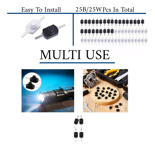 Atbl 50pcs Micro Switch, Interruptor De Luz Del Botón Push Y