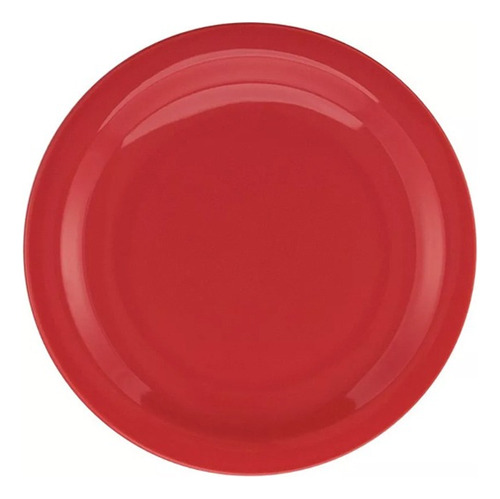 Set X7 Platos De Postre Redondo Rojo De Porcelana Biona