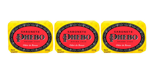 Kit 3 Phebo Sabonete Em Barra Odor De Rosas Granado 90g