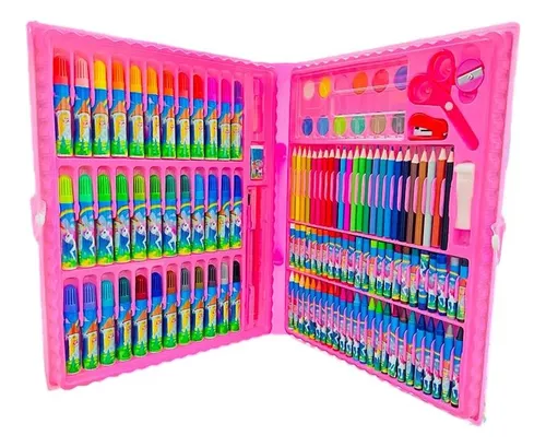 Estojo Completo De Pintura Infantil Com 150 Peças + 30 Desenhos