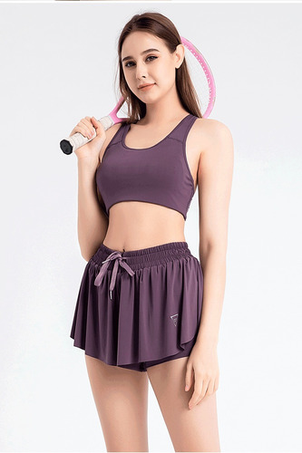 Culottes Tenis Falda Deportiva Yoga Fitness, Top + Shorts