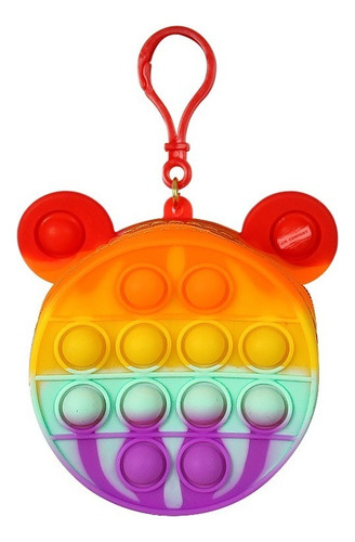 Monedero Fidget Toy Pop It Juguete Burbuja Anti Estres 1021 Color Oso Multicolor 2