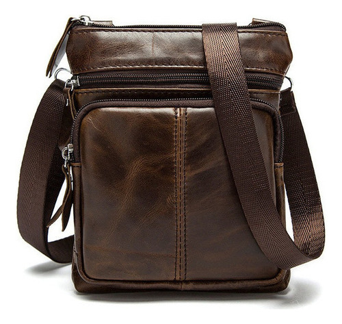 Bolso De Hombro De Piel Auténtica Para Hombre, Casual, De