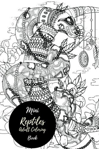 Mini Reptile Adult Coloring Book Travel To Go, Small Portabl