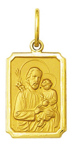 Pingente Medalha São José Ouro 18k Pequeno 1,5cm Verso Liso