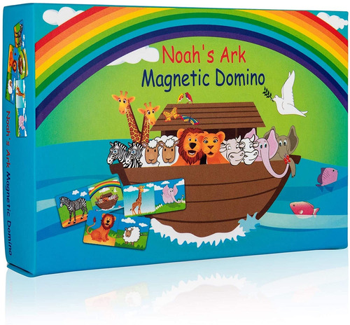 Noahs Ark Animals Domino Game Fun Family Magnetic Playset
