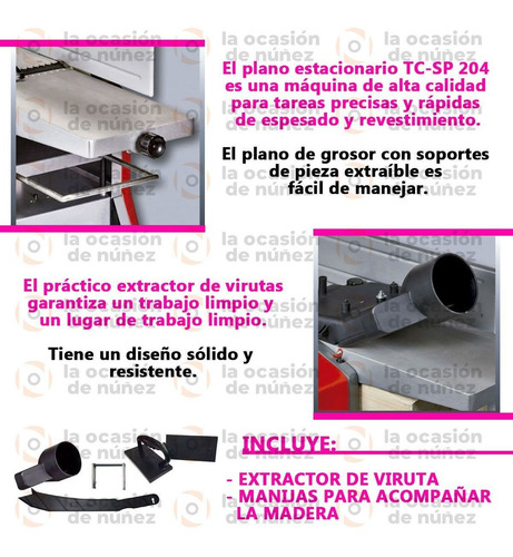 Imagen 3 de 7 de Cepilladora Banco Einhell Tc-sp 204 Cepillo Garlopa + Regalo