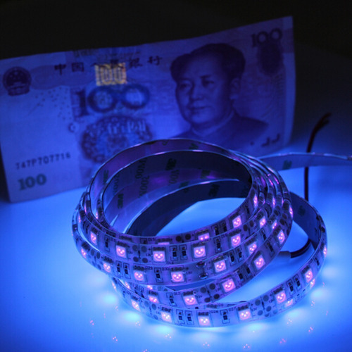 Tira Led 5050 Ultravioleta Luz Negra 1 Metro Interior 12v