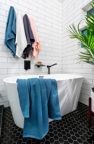 Toallas De Baño Texturizadas Palomitas De Maíz 4 Unidades Bl