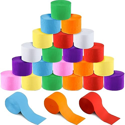 48 Rolls Crepe Paper Streamers Rainbow Streamers Party ...