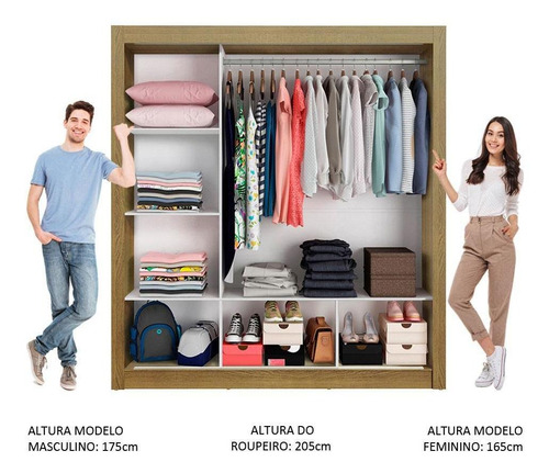 Ropero Closet Madesa Monaco 3 Puertas Corredizas MB Color Marrón/Blanco