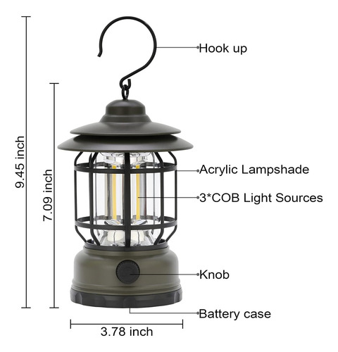 Lámpara Led Recargable Linterna Camping Para Acampar