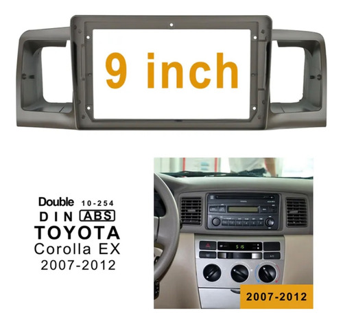 Bisel Adaptador Radio 9 Pulgadas Toyota Corolla 2007-2013