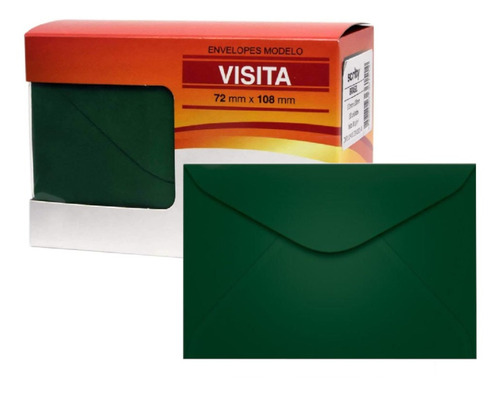 Envelope Visita Scrity 80g 72x108mm C/100 Cor Verde-musgo