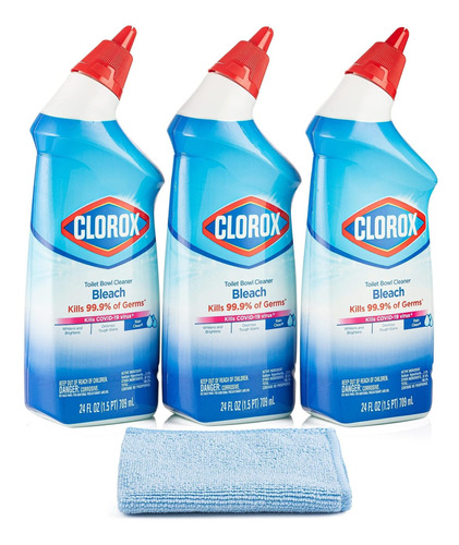 3 Clorox Limpiador De Inodoro Con Blanqueador, Limpieza De .