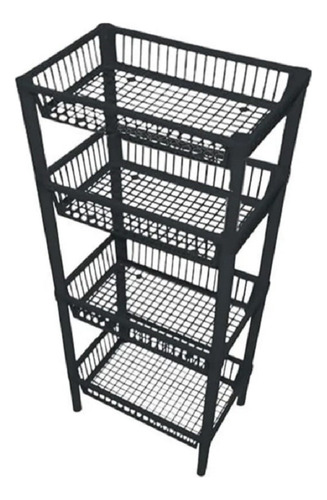 Canasto Multiuso Organizador X4 Estantes 96 Cm Negro.