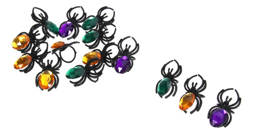 25 Anillos De Araña De Halloween, Varios Colores, Para Fiest