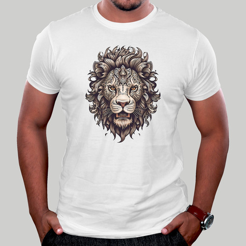 Camiseta Estampada León Mandala Exclusiva