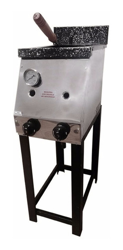 Imagen 2 de 6 de Freidora Industrial A Gas Tecnocalor 10 Lts Acero Y Enlozada