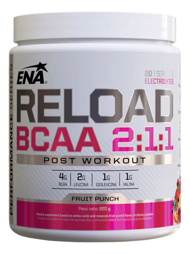 Bcaa Reload 2.1.1 + Electrolitos Post Workout 220 Gr Ena