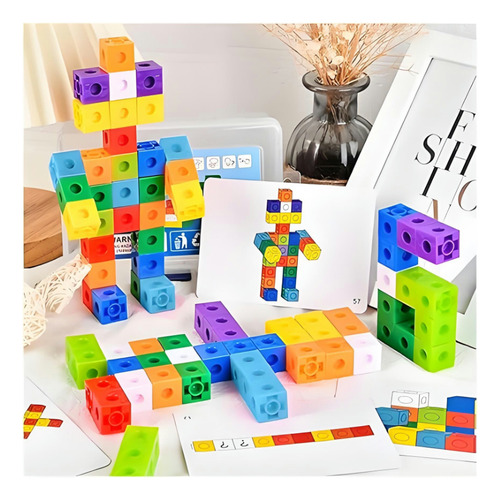 Eonspark 100 Cubos Montessori Educativos Juguete Stem Para Niños, Aprendizaje De Matemáticas, Bloques Didácticos Para Escuela Y Juego