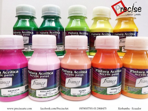 Imagen 1 de 2 de Pintura Acrílica Franco Arte (20 Colores)