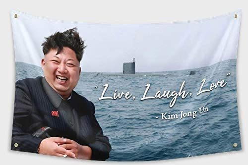 Toppest Kim Jong Un Live, Raugh, Love Flag 3x5ft Banner Coll