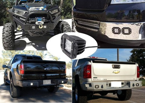 Imagen 8 de 10 de Pieza Faro Led Dually 16w Empotrable 4d Universal Jeep Rzr