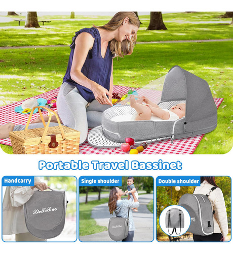 Moisés De Viaje Portátil Para Bebé Plegable Con Mosquitera