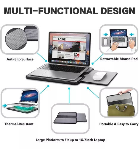 ABOVETEK - ESCRITORIO PORTÁTIL CON BANDEJA RETRÁCTIL PARA ORDENADOR  PORTÁTIL CON BANDEJA DE RATÓN IZQUIERDA/DERECHA