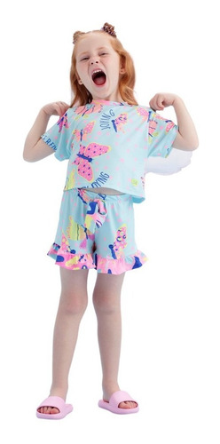 Imagem 2 de 3 de Pijama Infantil Roupa De Dormir Mon Sucré Borboletas 21242