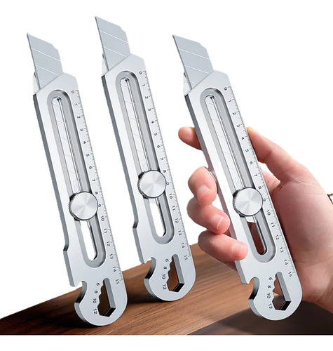 Estilete Profissional 18mm Multifuncional Aço Inox Com Trava