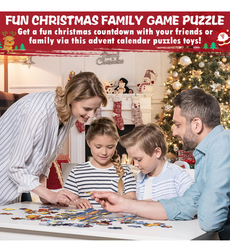 Advent Calendar Partylamb 2024 W/ 1000 Pieces Jigsaw Puzzles