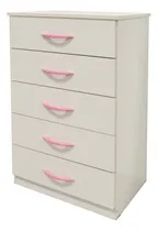 Comprar Cajonera Chifonier Infantil Juvenil 5 Cajones Armada Comoda Melamina Bebe - Opcional Guías Metal - Muebles Económicos