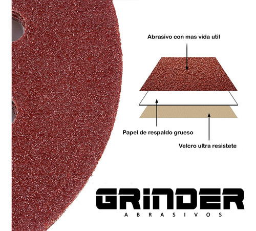 Lija Velcro 180mm 10 Unid Redonda Roto Orbital Discos Abrojo