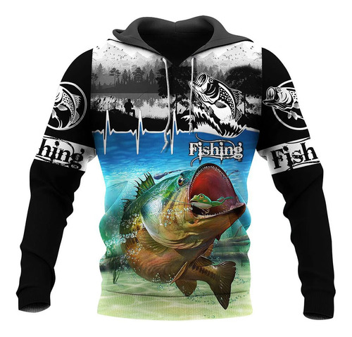 Sudadera Con Capucha De Manga Larga Estampada Fishing 3d