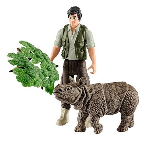 Schleich Ranger Y Indian Rhinoceros Figurine Toy Play Se