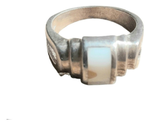 Anillo De Plata Con Centro De Nácar