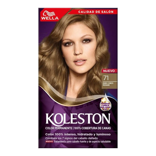 Tinte Para Cabello Koleston Rubio Cenizo Mediano 71