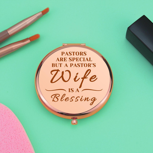 Espejo De Maquillaje Compacto Para Mujer Pastor, Esposa, Pas