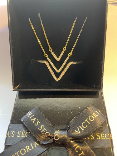 Victoria´s Secret Set De Collar Doble Y Pulsera Espectacular