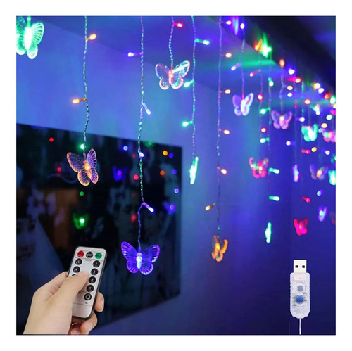 Luzes De Cortina De Borboleta Usb Fairy String Lights (núcle