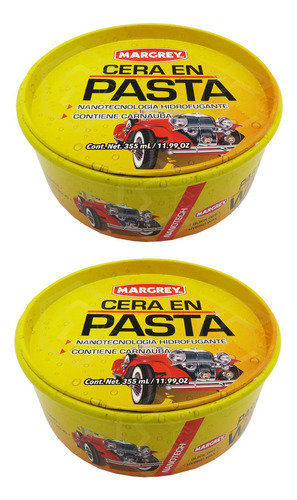 2cera Para Carro En Pasta Automotriz Margrey 355 Ml Carnauba