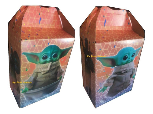 Star Wars Baby Yoda Pack 50 Dulceras Cajitas Bolo Feliz Movi