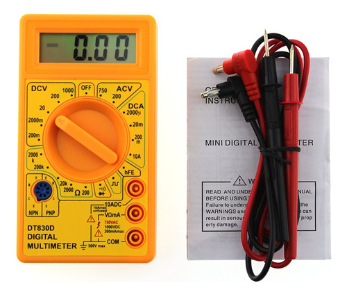 Probador De Voltaje, Multímetro Digital Dt-830d Con Zumbador